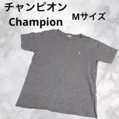 M321 チャンピオンChampion Tシャツ 半袖　グレーロゴユニセックスM