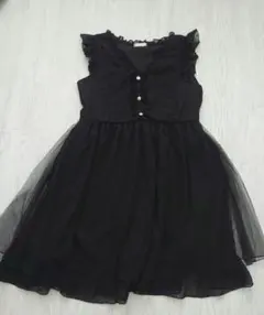 アクシーズファムポエティック　チュール膝丈ワンピース　M　フリル