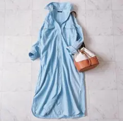 美品♪ジャーナルスタンダード　綿　シャツワンピース　ロング　オーバーサイズ　F