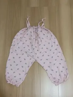 90サイズ 花柄 サロペット オールインワン H&M