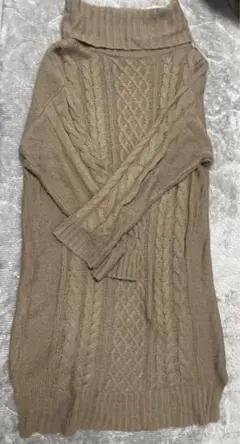 レディース　ゆったりニットワンピース　ブラウン