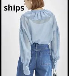 ⭐️ships⭐️ ネックギャザーソリッドブラウス - メルカリ