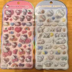 正規品 コットンパフィシール キティ　シナモロール 2枚セット
