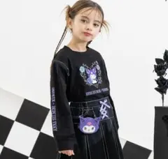 くろみ プリント 長袖Tシャツ ブラック