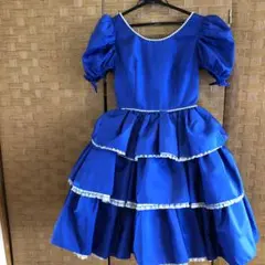 子供ドレス　紺のタフタ　ペチ付きフォーマル