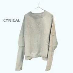 新品 グレー クルーネック スウェット CYNICAL　あったか 裏起毛