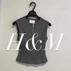 新品未使用タグ付き Ｈ&Mエイチアンドエム リブクロップドタンクトップ アメスリ