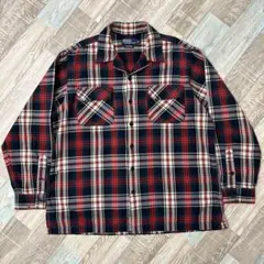 希少 90s ラルフローレン SKI CAMP ネルシャツ オープンカラー L