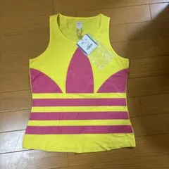adidas イエロー ピンク タンクトップ M