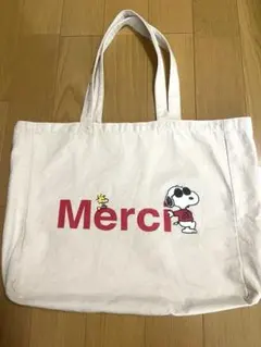 日本未発売　Merci × スヌーピー コラボ トートバッグSNOOPYのサムネイル
