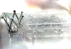 シルバー ティアラ 花束 飾り付けセット