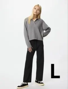 ユニクロ UNIQLO ウォッシャブルニットリブパンツ Lサイズ