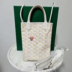 GOYARD幾何学模様ショルダーバッグ ホワイト/ピンク22年编码a - メルカリ