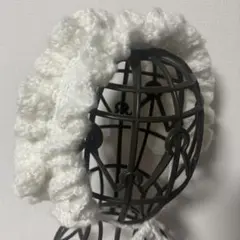 ヘッドドレス ハンドメイド イヤーマフ 編み物 フリル 耳あて 白