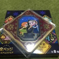 アナ&エルサ アナと雪の女王 プレミアムスクエア缶バッジ 金バッジ