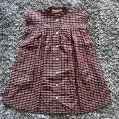 familiar チェック柄 ノースリーブワンピース 100