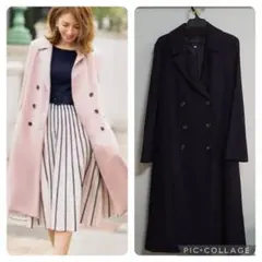 JUSGLITTY ダブルボタンチェスターコート