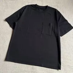 無印良品 胸ポケット付きTシャツ ブラック L