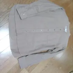 無印良品【美品】洗いざらしオックスフォードスタンドカラーシャツ ブラウン S