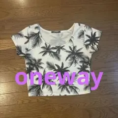 onewayパームツリー柄 クロップド丈Tシャツ Mサイズのサムネイル