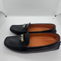 エルメス☆黒スエードモカシン ピンクゴールド金具35サイズ 22センチ 