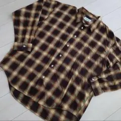 チェックシャツ ブラウン シャツ