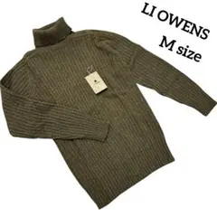 【LI OWENS】リオーエンス　セーター　ニット　ハイネック　リブ レトロ