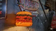 アメリカンダイナー ハンバーガー ペンダントランプ ① バーガー 電飾看板