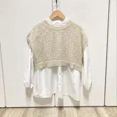 140【GLOBAL WORK】シャツニットベスト　セット