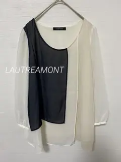 1179 LAUTREAMONT バイカラーシフォンブラウス