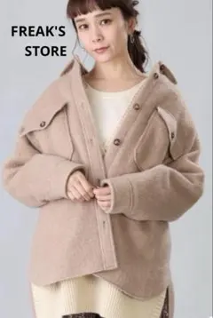 フリークスストア　シャツアウター　ピンク　ベージュ　　CPO シャギー　襟付き