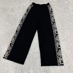 AZUL BY MOUSSY ニットパンツ サイト柄 総柄 ブラック