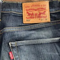 リーバイス511 W31 L32 鬼ヒゲ ハチノス 濃紺 スリム デニム