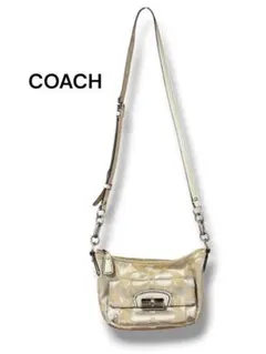 【訳あり】COACH コーチショルダーバッグ シグネチャー ミニバッグキャンバス
