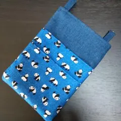 パンダ柄デニム風ナースポーチ・スマホケース・オーガナイザー