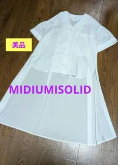 美品 MIDIUMISOLIDミディウミソリッド サイドスリットシャツワンピースのサムネイル