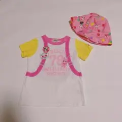 【ミキハウス・ホットビスケッツ 】レインハット　Tシャツ　セット