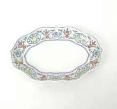 たち吉 橘吉 楕円皿揃 間取草花 楕円大皿オードブル皿 盛皿　赤絵 色絵和食器