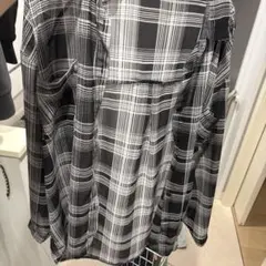 チェック柄 長袖シャツ ブラック・ホワイト