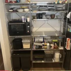 無印良品　ステンレスユニットシェルフ棚セット　ワイド大＋大のサムネイル