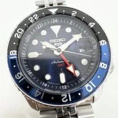 極美品 現行 SEIKO５ セイコー ファイブ スポーツ GMT 青黒ベゼル
