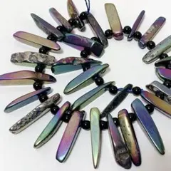 bk881/SALE！天然石◇コーティングメノウ　牙形　1連