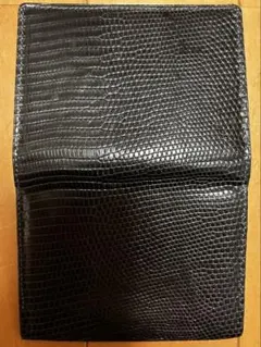 g.pistore 名刺入れ クロコ調 ブラック 本革風 シンプルデザイン