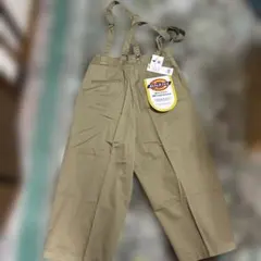Dickies ベージュ サスペンダー付きワークパンツレディース