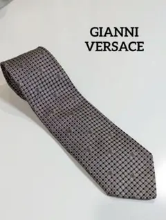 【美品 】GIANNI VERSACE メデューサロゴ ピンドット柄 ネクタイ