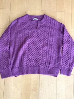 CINEMA CLUB パープル ニットセーター Lサイズ