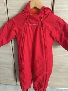 mont-bell ベビー用つなぎ 90cm オレンジ ジャンプスーツ、雪遊び