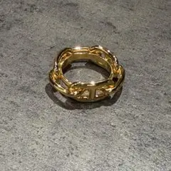 極美品✨エルメス スカーフリング シェーヌダンクル ゴールド レガート GP