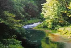 m*i様 風景画◆水辺◆新品 美品【水性絵具/アクリル/色鉛筆】◆防水&丁寧梱包 風景画◇水辺◇新品 美品【水性絵具/アクリル/パステル等】◇防水&丁寧