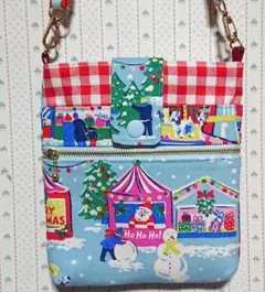 専用 ショルダーポーチ ☆クリスマス柄&時計柄ポーチ